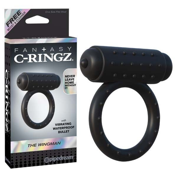 Fantasy C-ringz The Wingman - Black Vibrating Cock Ring Pipedreams